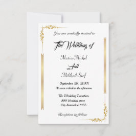 クラシックスクリプトと東部金ゴールドモチーフ 招待状