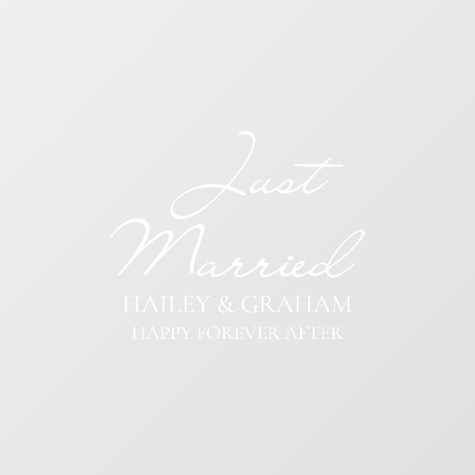 クラシックスクリプトのミニマル結婚たった今結婚しました ウィンドウサイン (シート)