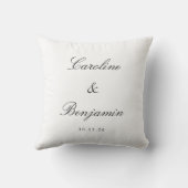 クラシックスクリプトエレガントなウェディングカスタムホワイト クッション (裏面)