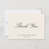 クラシックスクリプトエレガントウェディングカスタムアイボリー サンキューカード (正面)