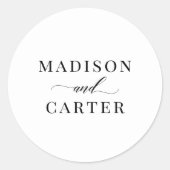 クラシックスクリプトエレガント結婚式の引き出物のシール ラウンドシール (正面)