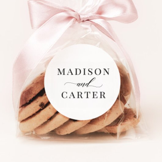 クラシックスクリプトエレガント結婚式の引き出物のシール ラウンドシール