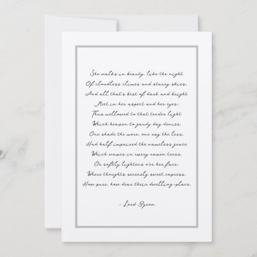 クラシックスクリプトカスタム引用文結婚式招待状 招待状 (裏面)