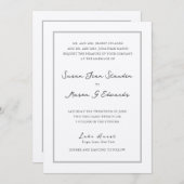 クラシックスクリプトカスタム引用文結婚式招待状 招待状 (正面/裏面)