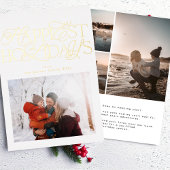 クラシックスクリプト写真クリスマス金ゴールド 箔シーズンカード