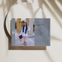 クラシックスクリプト卒業ブルー&シルバー