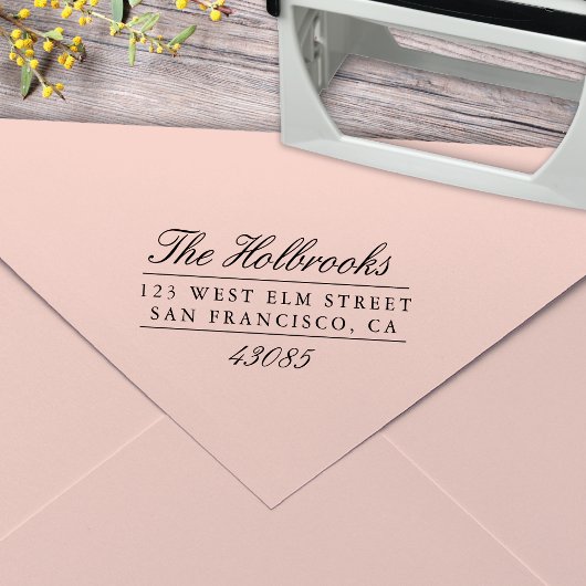 クラシックスクリプト差出人住所の自動手書きスタンプ セルフインキングスタンプ