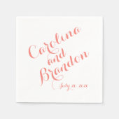 クラシックスクリプト |エレガントなウェディング紙ナプキンス スタンダードカクテルナプキン (正面)