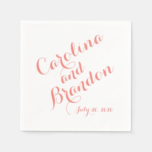 クラシックスクリプト |エレガントなウェディング紙ナプキンス スタンダードカクテルナプキン (正面)