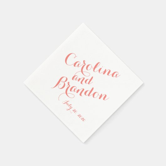 クラシックスクリプト |エレガントなウェディング紙ナプキンス スタンダードカクテルナプキン (角)