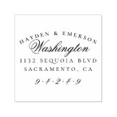 クラシックスクリプト |カップル結婚の差出人住所 セルフインキングスタンプ (デザイン)