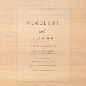 クラシックスクリプト ミニマル モダンウェディング アクリル招待状 (正面)