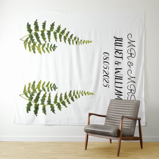 クラシックスクリプト Mr & Mrs ウェディングバックドロップバナー タペストリー (インサイチュ(横))