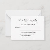 クラシックスクリプモダントのRSVP ノートカード (正面)