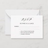 クラシックスクリプモダントのRSVP ノートカード (正面)