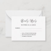 クラシックスクリプ結婚トの応答RSVP ノートカード (正面)