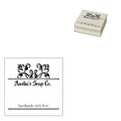 クラシックスクロール石鹸ラベル木製アートスタンプ ラバースタンプ (押印)