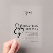 クラシックスタイリッシュアンパサンド文字モノグラム結婚の アクリル招待状 (インサイチュ (ポータブル))