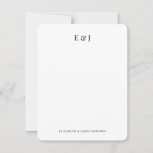 クラシックスタイリッシュエレガントアンパサンドイニシャル ノートカード (正面)