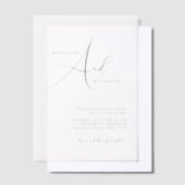 クラシックスタイリッシュスクリプ結婚ト ベラム紙招待状 (オフセット)