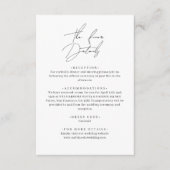 クラシックスタイリッシュ白黒結婚詳細 エンクロージャーカード (正面)