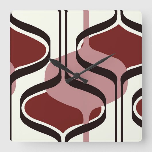 クラシックスタイルのスクロールワーク スクエア壁時計 (正面)