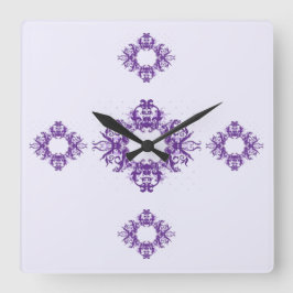 クラシックスタイルのスクロールワーク スクエア壁時計