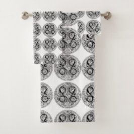 クラシックスタイルのスクロールワーク バスタオルセット