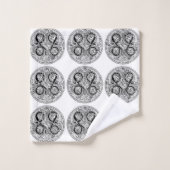 クラシックスタイルのスクロールワーク バスタオルセット (ウォッシュタオル)