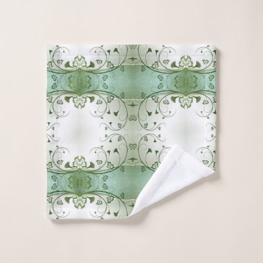 クラシックスタイルのスクロールワーク バスタオルセット (ウォッシュタオル)