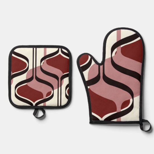 クラシックスタイルの色 鍋つかみ&鍋敷きセット (正面)