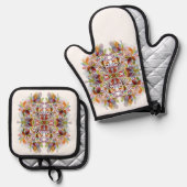 クラシックスタイルの色 鍋つかみ&鍋敷きセット (正面/裏面)