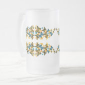 クラシックスタイルの蝶 フロストグラスビールジョッキ (正面左)