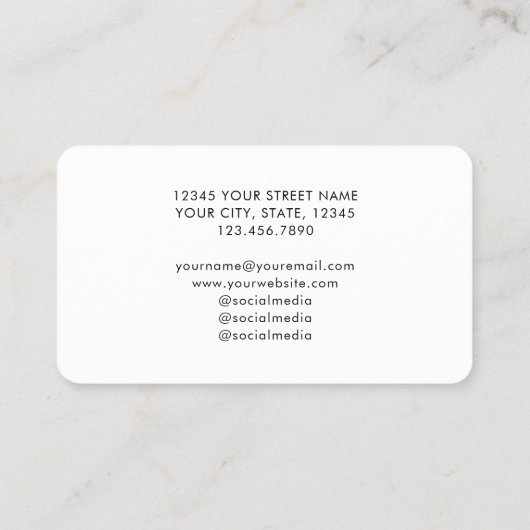 クラシックスタイルカスタムIDフォトブルー金ゴールド 名刺 (裏面)