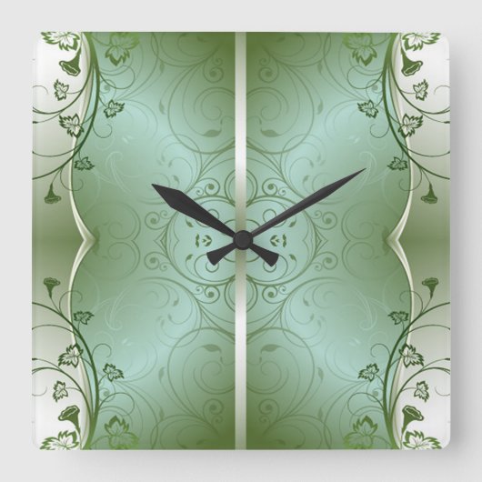 クラシックスタイルスクロール壁時計 スクエア壁時計 (正面)