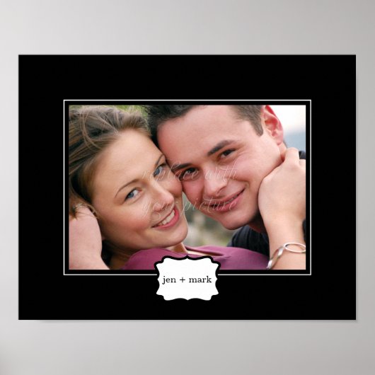 クラシックスタイルパーソナライズされたフォトマット – 黒 –  ポスター (正面)