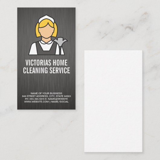 クラシックスタイルロゴ | メタリック背景 名刺 (正面/裏面)