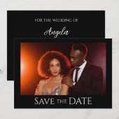 クラシックスタイル日付フラットカードの保存 セーブザデート (正面/裏面)