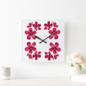 クラシックスタイル花模様 スクエア壁時計 (ホーム)