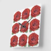 クラシックスタイル花模様 スクエア壁時計 (傾斜)