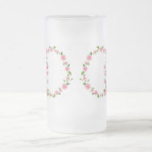 クラシックスタイル花模様 フロストグラスビールジョッキ (中央)