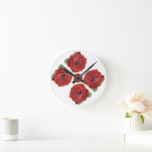 クラシックスタイル花模様 ラウンド壁時計 (ホーム)