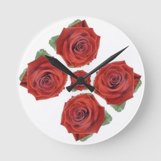 クラシックスタイル花模様 ラウンド壁時計 (正面)