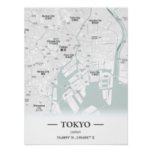 クラシックスタイル都市の地図 ポスター