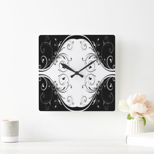 クラシックスタイルScrollwork スクエア壁時計 (ホーム)
