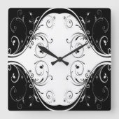 クラシックスタイルScrollwork スクエア壁時計 (正面)