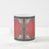 クラシックスタイルScrollwork フロストグラスマグカップ (正面左)