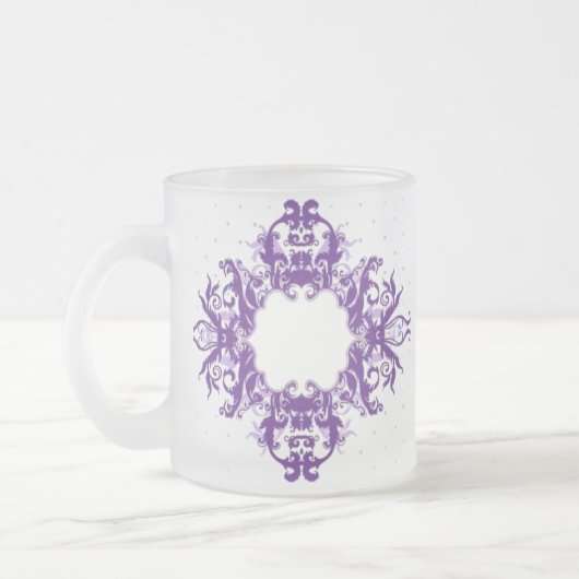 クラシックスタイルScrollwork フロストグラスマグカップ (左)
