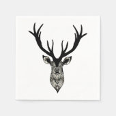 クラシックスタグディアヘッドブラックグレイ動物 スタンダードカクテルナプキン (正面)