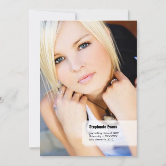 クラシックスタブフォト卒業発表 招待状 (正面)